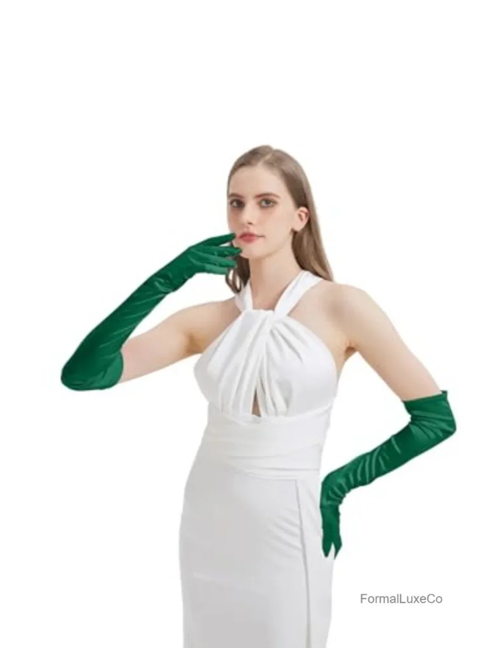 Women's Long Satin Opera Gloves Elbow Length Formal Costume Accessory